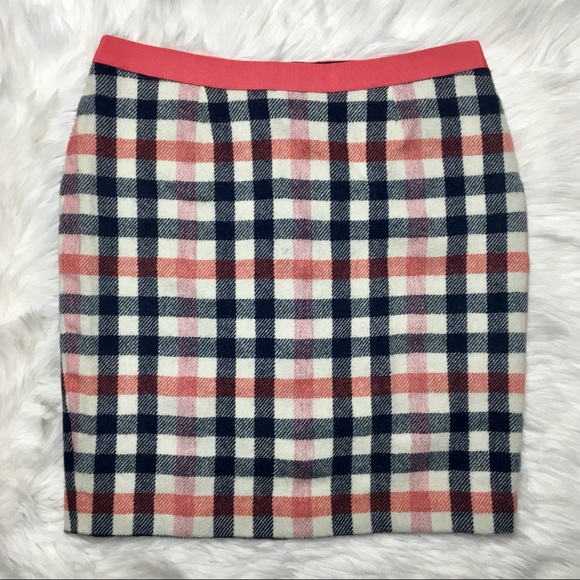 Boden British Tweed Wool Pink Plaid Skirt - Picture 1 of 8